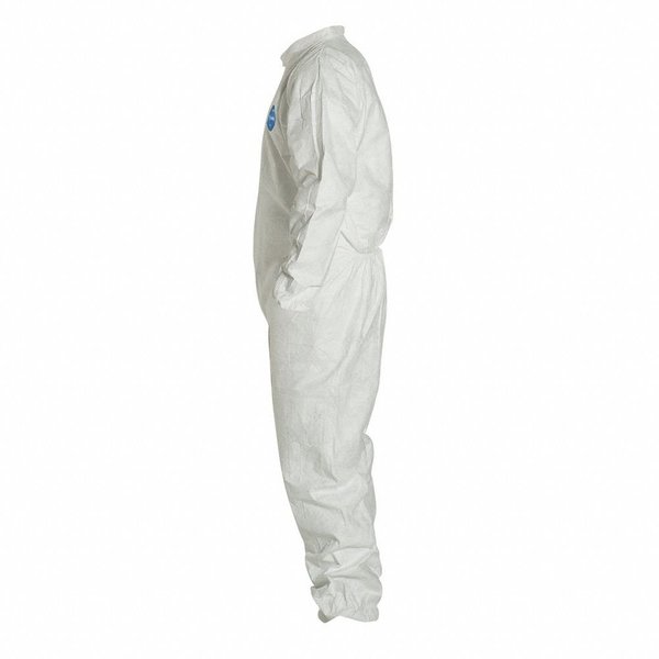 Tyvek 400 Collared Disposable Coverall, Elastic Wrists and Ankles, XL, White, 6 Pack