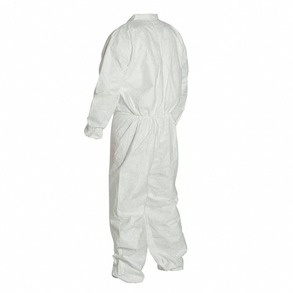 Tyvek 400 Collared Disposable Coverall, Elastic Wrists and Ankles, 2XL, White, 25 Pack
