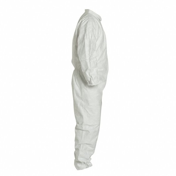 Tyvek 400 Collared Disposable Coverall, Elastic Wrists and Ankles, 2XL, White, 25 Pack