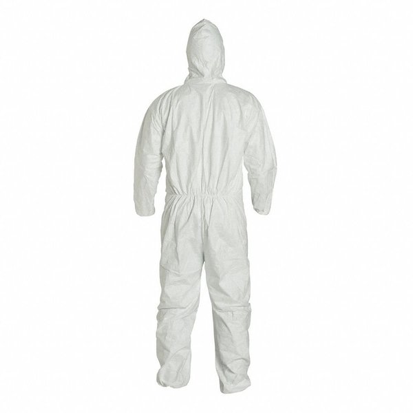 Tyvek 400 Hooded Disposable Coveralls, 2XL, Zipper, Elastic Wrist, Elastic Ankle, White, 25 Pack