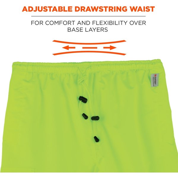 Rain Pants, Breathable, Hi-Vis Lime, 4XL