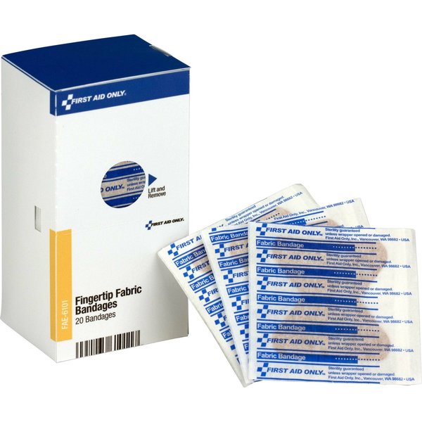 First Aid Kit Refill, Fabric Fingertip Bandages, 20 Per Box