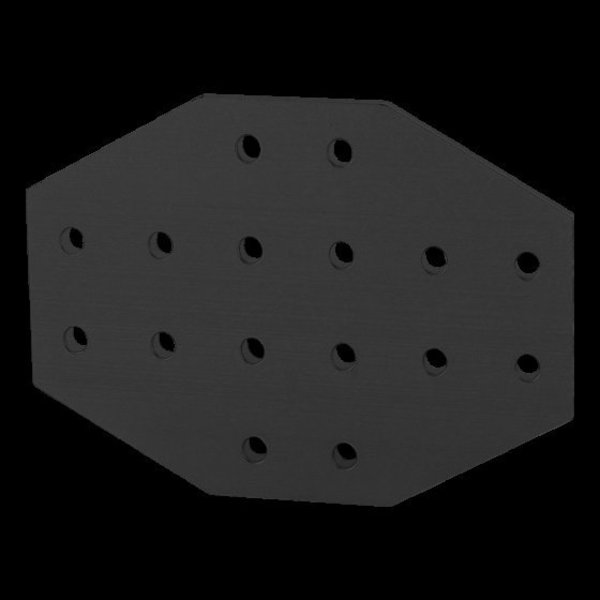 Black 25 S 16 Hole Cross Joining Plate