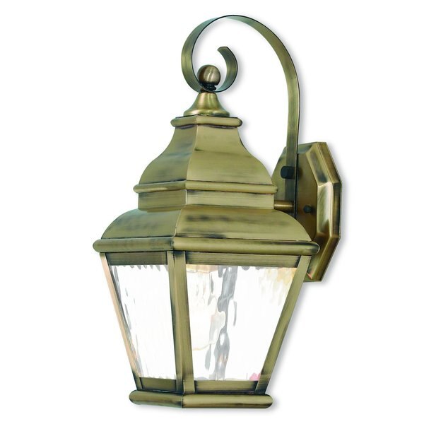 Exeter 1 Light Antique Brass Outdoor Wal