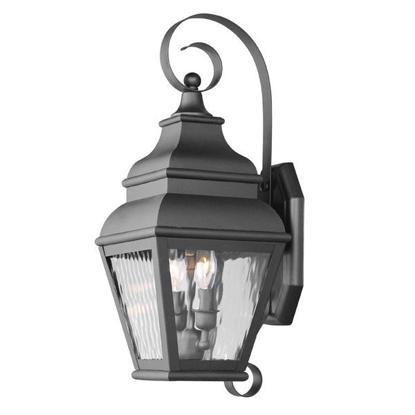Exeter 2 Light Black Outdoor Wall Lanter