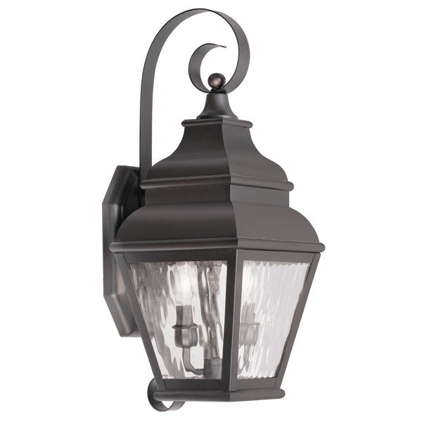 Exeter 2 Light Bronze Outdoor Wall Lantern
