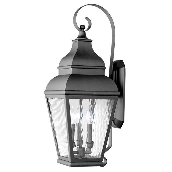 Exeter 3 Light Black Outdoor Wall Lantern