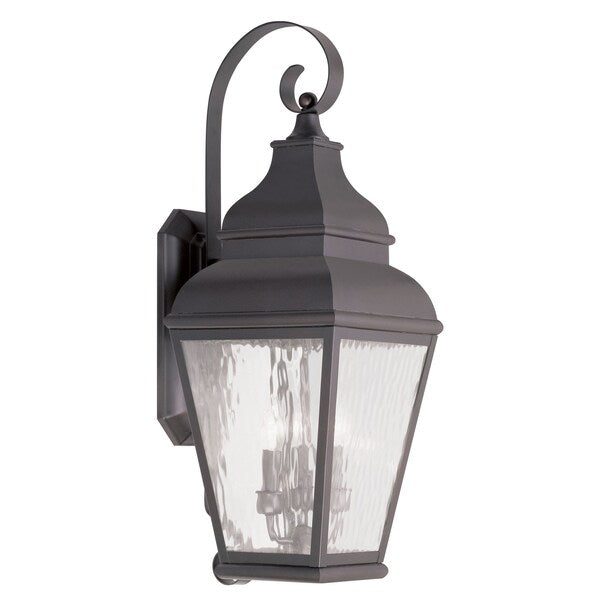 Exeter 3 Light Bronze Outdoor Wall Lantern