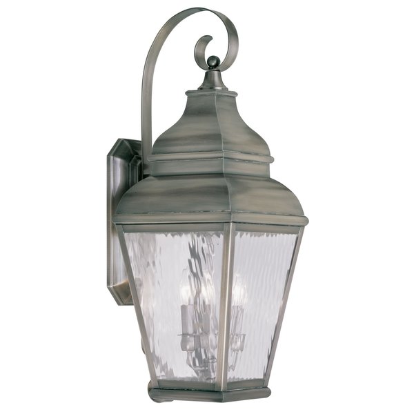 Exeter 3 Light Vintage Pewter Outdoor Wa