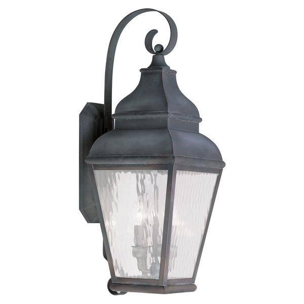 Exeter 3 Light Charcoal Outdoor Wall Lantern