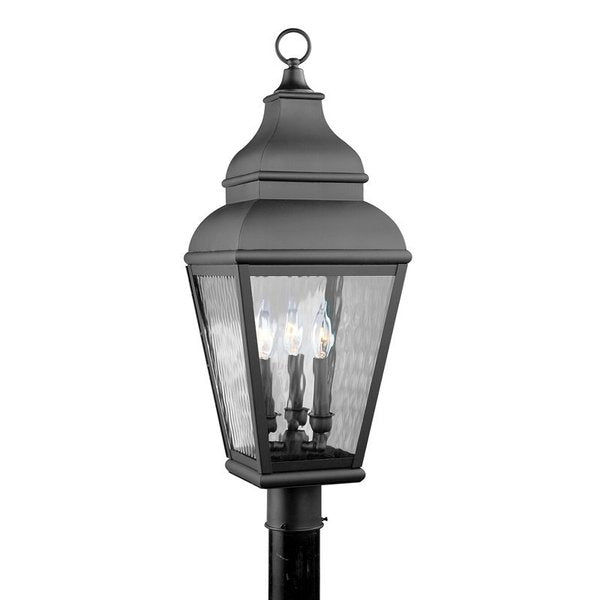Exeter 3 Light Black Outdoor Post Top Lantern