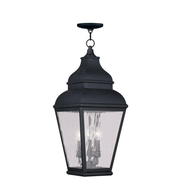 Exeter 3 Light Black Outdoor Pendant Lan