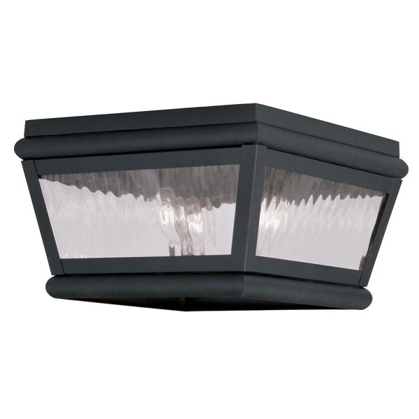 Exeter 2 Light Black Outdoor Ceiling Mount