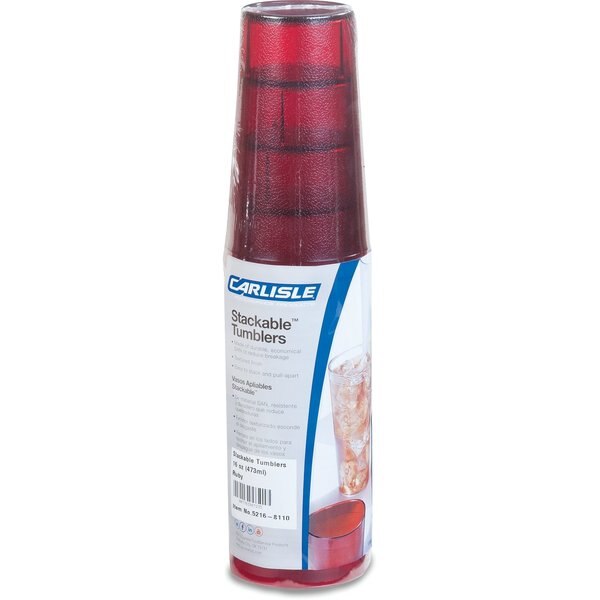 SAN Tumbler, 16 oz., 6/Pack, Ruby, PK12