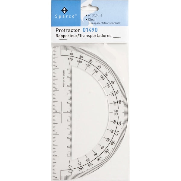 Professional Protractor, Plastic, Clear