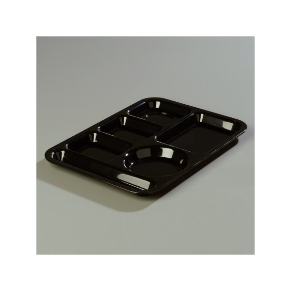 Left-Hand, 6-Compartment Tray, Black, PK24