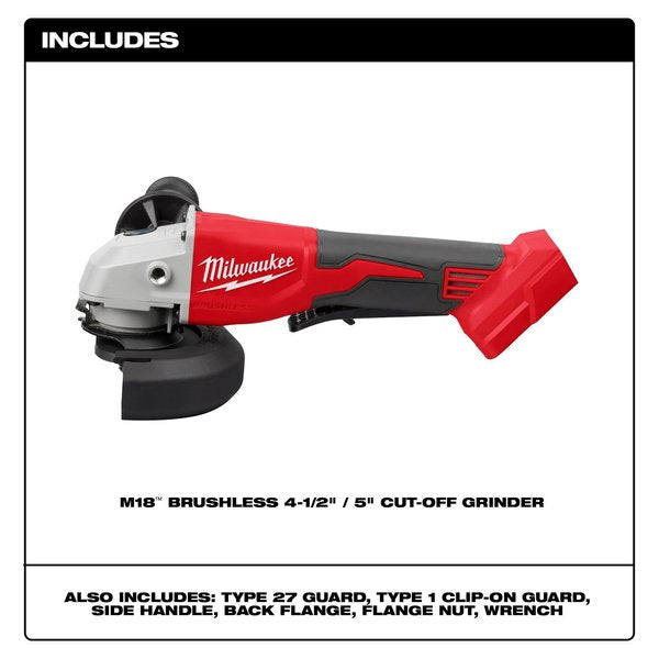 M18 Brushless 4-1/2 in. / 5 in. Cut-Off Grinder with Paddle Switch (Tool Only)