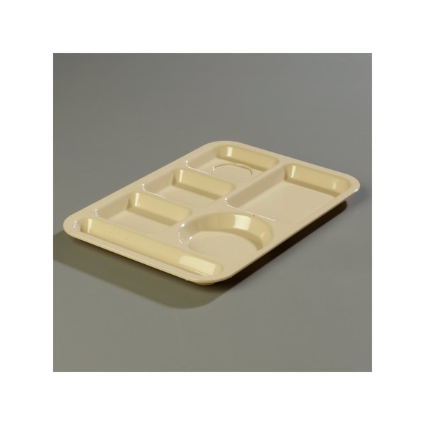 Left-Hand, 6-Compartment Tray, Tan, PK24