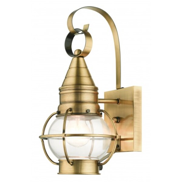 Antique BrassOutdoor Wall Lantern, 1 Ligh