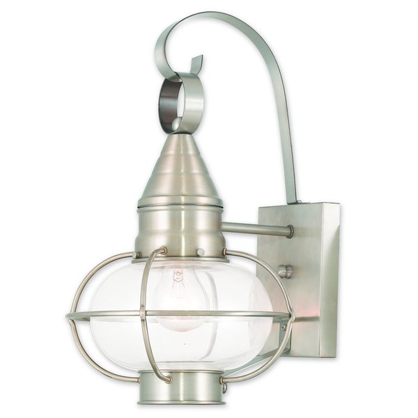 Newburyport 1 Light Brushed Nickel Outdoor Wall Lantern