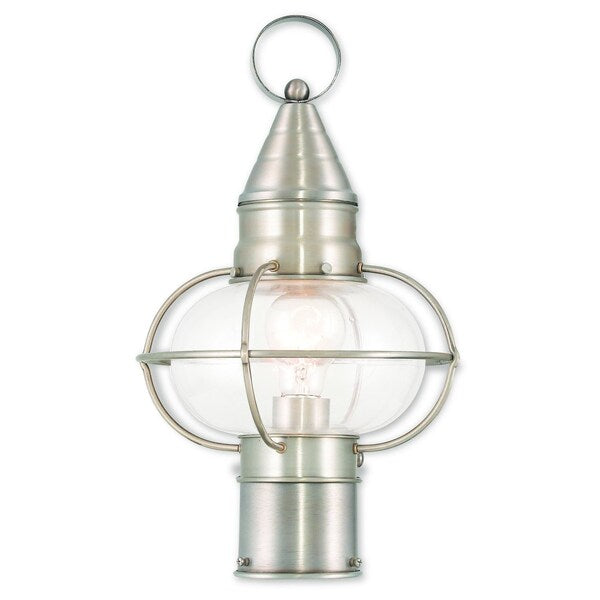 Newburyport 1 Light Brushed Nickel Outdoor Post Top Lantern