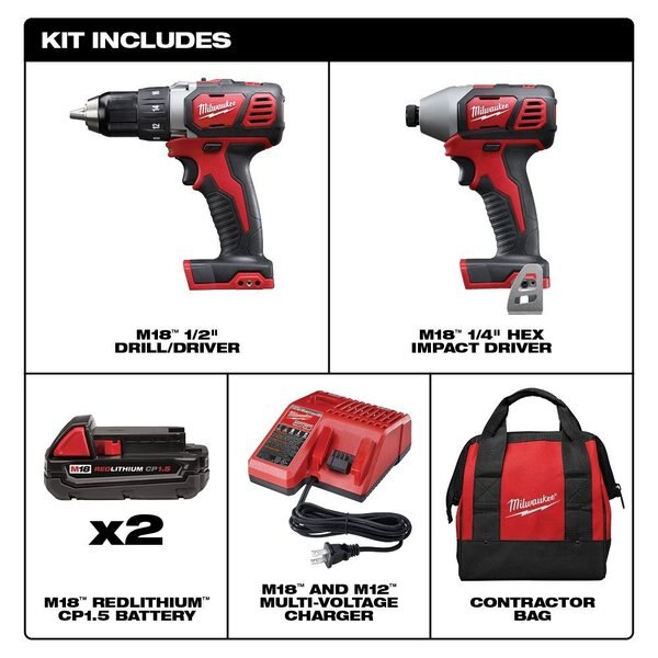 M18  L2-Tool Combo Kit w M18 2.0 Battery