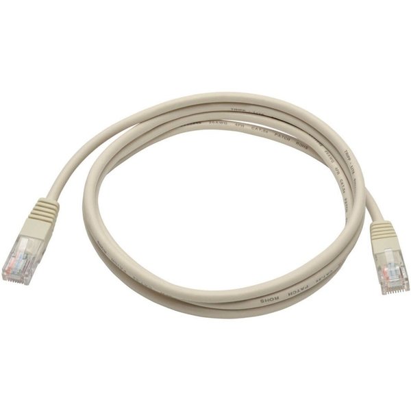 Cat5e Cable, Molded, RJ45 M/M, White, 5ft