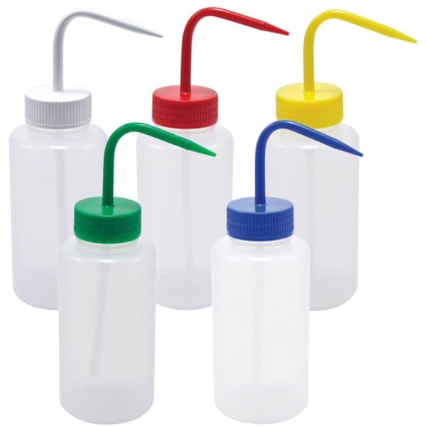 Wide Mouth Wash Bottle, White, 250, PK5