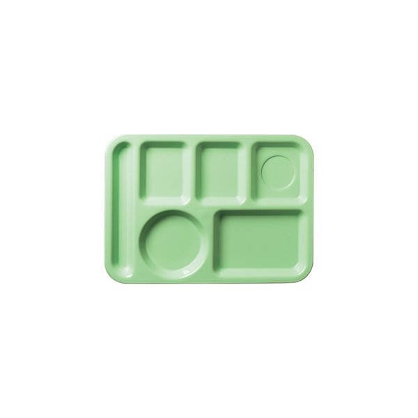 Left-Hand, 6-Compartment Tray, Green, PK24