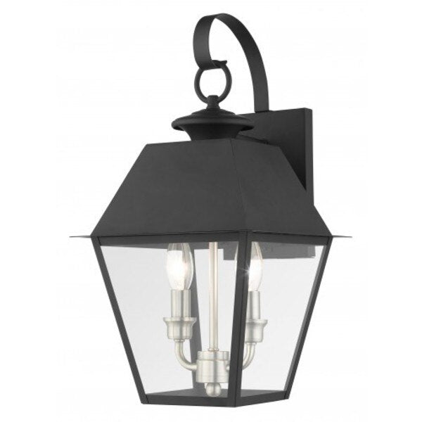Black Outdoor Wall Lantern, 2 Light