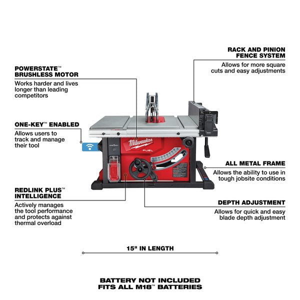 Table Saw 8 1/4 in Blade Dia., 24 1/2 in