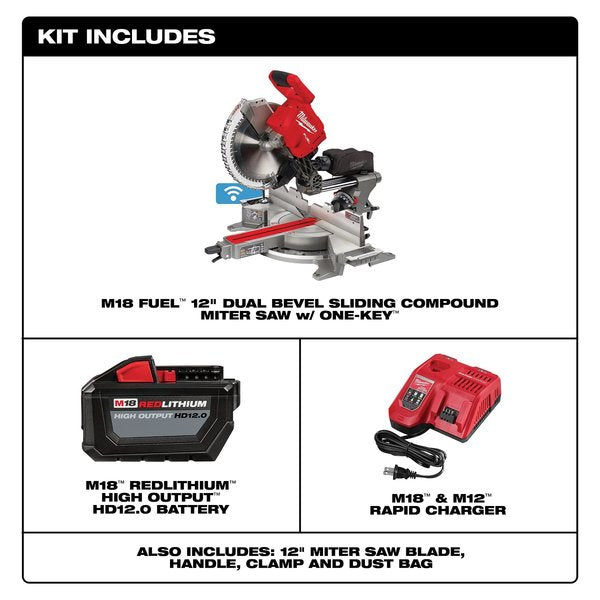 M18 FUEL 12 in. Dual Bevel Sliding Compound Miter Saw Kit