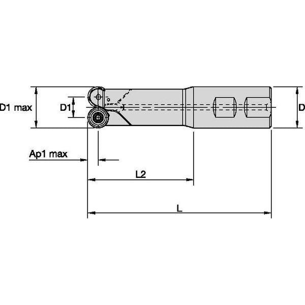 Indexable Profiling End Mill, M100 Series, High Speed Steel, 4.00mm Depth of Cut