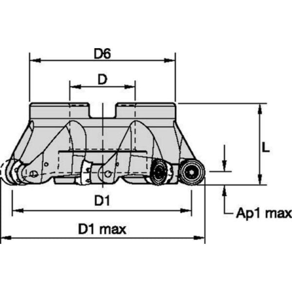 Indexable Face Mill, M100 Series, High Speed Steel, 8.00mm Depth of Cut