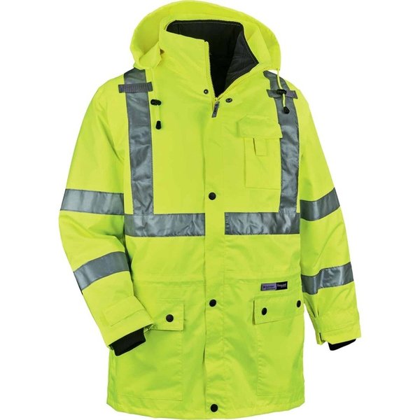 Small Insulated Hooded Jacket, Lime/Black
