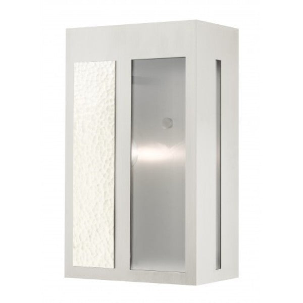 Brushed Nickel Outdoor Wall Lantern, 1 Li