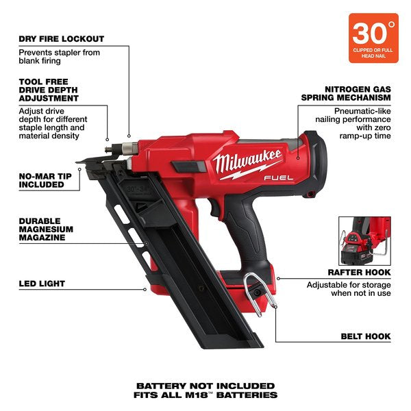 M18 FUEL 30-Degree Framing Nailer (Tool Only)