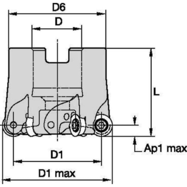 Indexable Face Mill, M170 Series, High Speed Steel, 5.00mm Depth of Cut