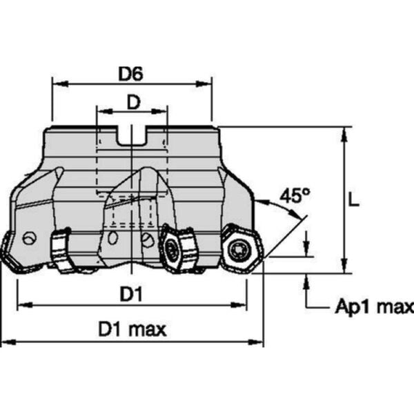 Indexable Face Mill, M1200 Series, High Speed Steel, 3.50mm Depth of Cut