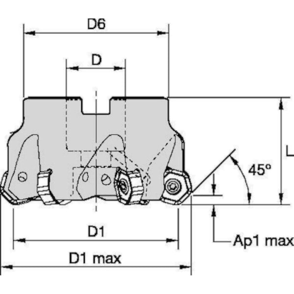 Indexable Face Mill, M1200 Series, High Speed Steel, 3.50mm Depth of Cut