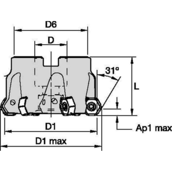 Indexable Face Mill, M1200 Series, High Speed Steel, 4.70mm Depth of Cut
