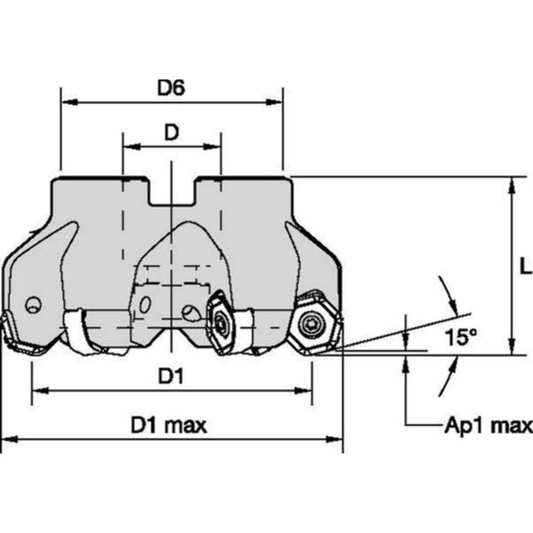 Indexable Face Mill, M1200 Series, High Speed Steel, 1.70mm Depth of Cut