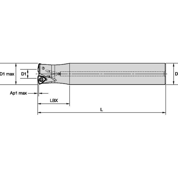 Indexable Profiling End Mill, M370 Series, High Speed Steel, 1.25mm Depth of Cut