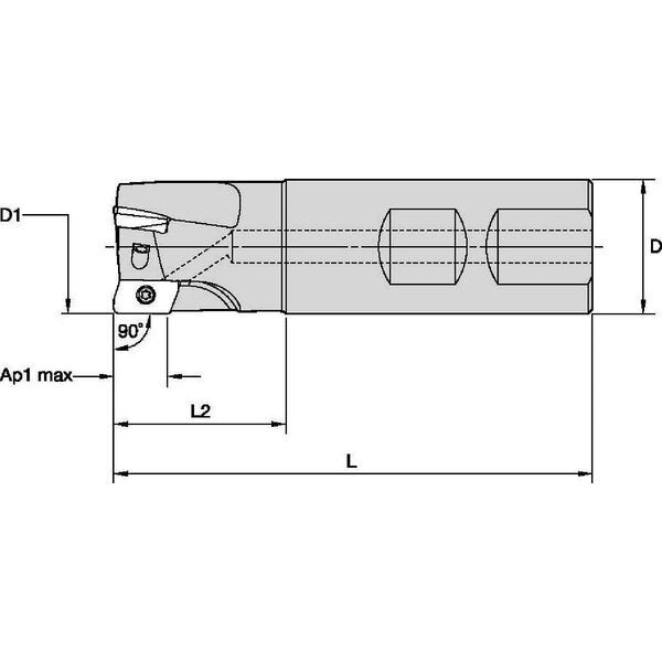 Indexable Square Shoulder End Mill, VSM11 Series, High Speed Steel, 11.55mm Depth of Cut