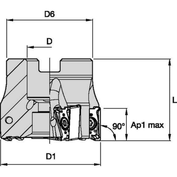 Indexable Face Mill, VSM490-15 Series, High Speed Steel, 15.00mm Depth of Cut