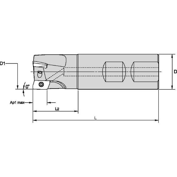 Indexable Square Shoulder End Mill, VSM17 Series, High Speed Steel, 0.6380 in Depth of Cut
