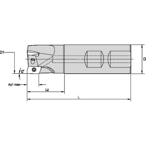 Indexable Square Shoulder End Mill, VSM17 Series, High Speed Steel, 0.6410 in Depth of Cut