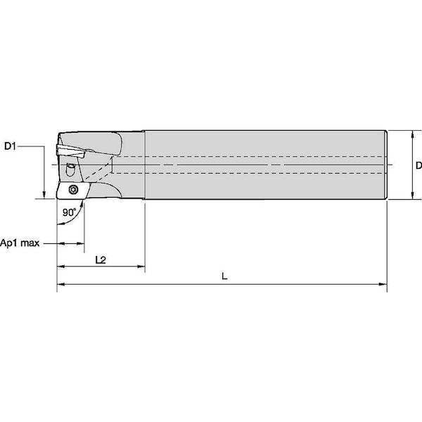 Indexable Square Shoulder End Mill, VSM17 Series, High Speed Steel, 16.20mm Depth of Cut