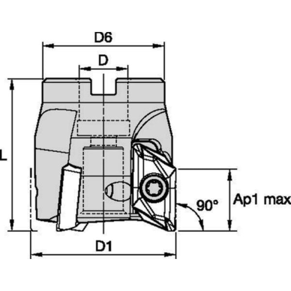Indexable Face Mill, VHSC Series, High Speed Steel, 16.00mm Depth of Cut