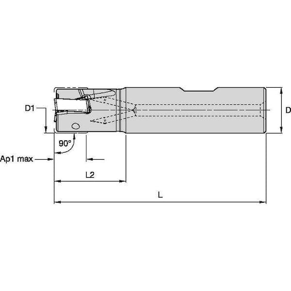 Indexable Square Shoulder End Mill, VSM490-10 Series, High Speed Steel, 10.00mm Depth of Cut